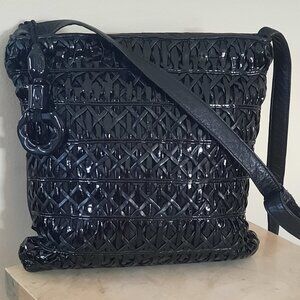 Vintage Sharif Woven Black Leather,  Shoulder Bag